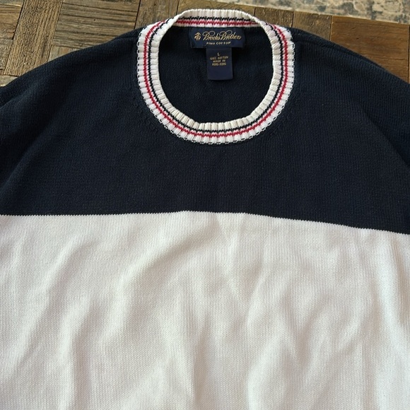 Brooks Brothers Men’s Cotton America Red White Blue Pullover Sweater Size Large - Picture 3 of 8
